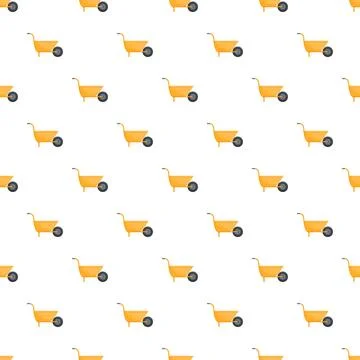 Wheelbarrow pattern for gardening and construction equipment Stock Illustration