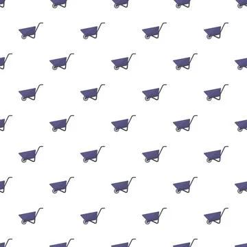 Wheelbarrow pattern repeating construction and garden tool background Illustrazione stock