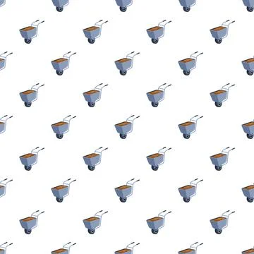 Wheelbarrow pattern repeating on white background 스톡 일러스트
