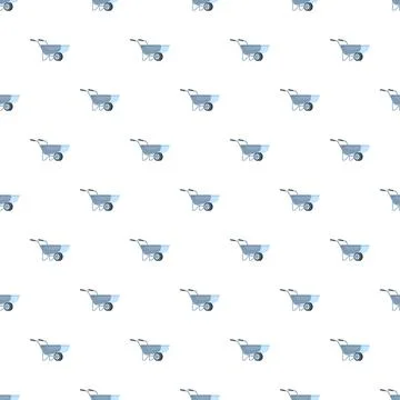 Wheelbarrow pattern representing construction and gardening tools background 库存插图