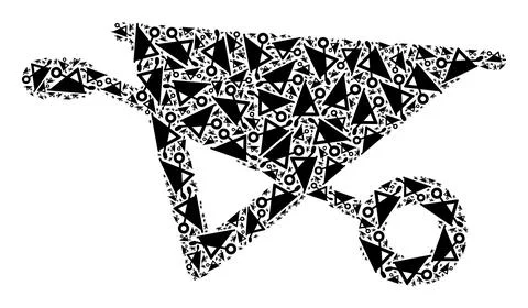 Wheelbarrow Recursive Icon Composition of Self Icons 스톡 일러스트