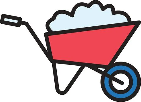 Wheelbarrow with soil Stock Illustration