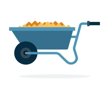 Wheelbarrow for transportation vector flat isolated Stock Illustration