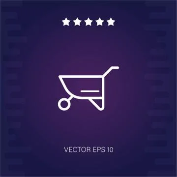 Wheelbarrow vector icon Stock Illustration