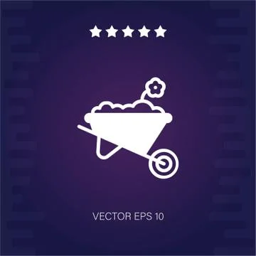 Wheelbarrow vector icon Stock Illustration