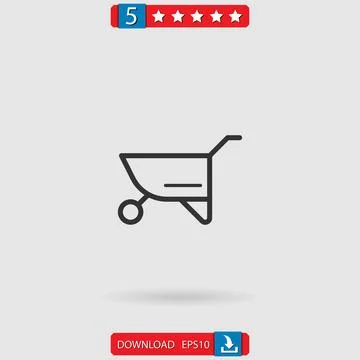 Wheelbarrow vector icon Stock Illustration