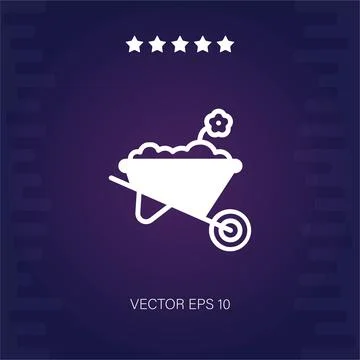 Wheelbarrow vector icon Stock Illustration