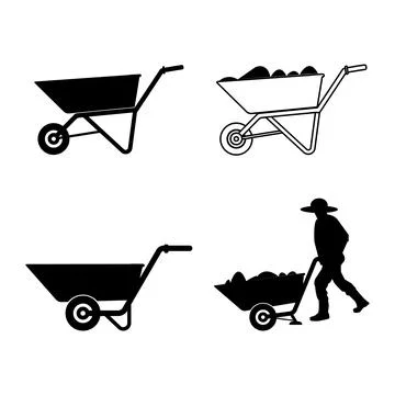 Wheelbarrow vector icon Stock Illustration