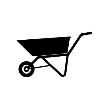 Wheelbarrow vector icon Stock Illustration