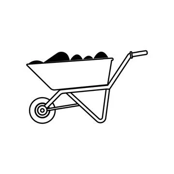 Wheelbarrow vector icon Stock Illustration