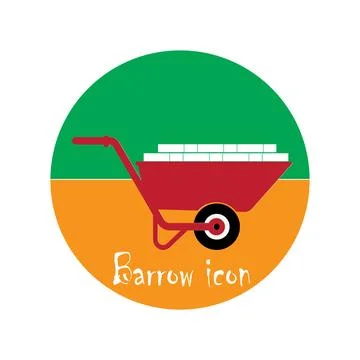 Wheelbarrow vector icon Stock Illustration