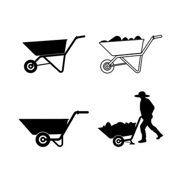 Wheelbarrow vector icon Stock Illustration