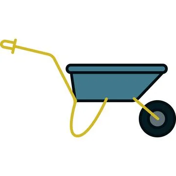 Wheelbarrow Wheel Filled Outline Icon Vector Graphic 168429845