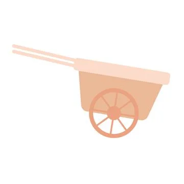 Wheelbarrow on a white background Stock Illustration