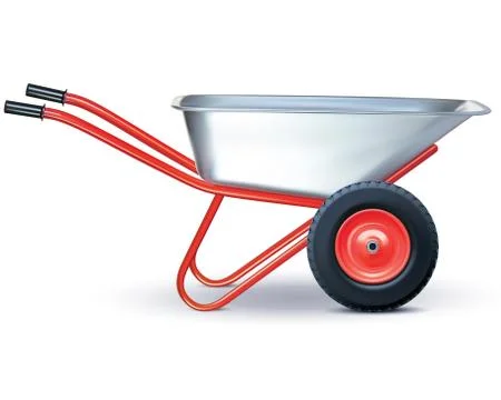 Wheelbarrow on white. Vector illustration Stock Illustration