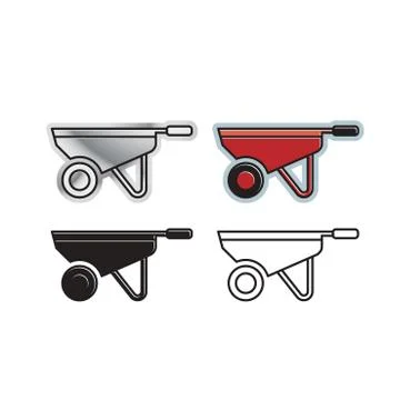 Wheelbarrows silver &amp; black Stock Illustration