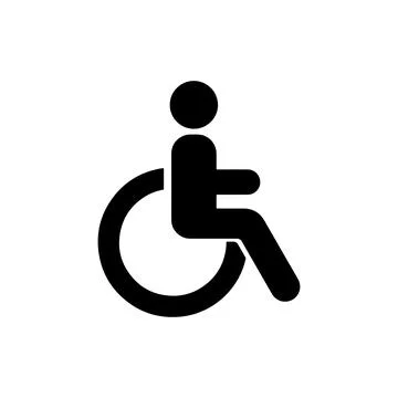 Wheelchair Accessibility Icon in Black. Vector icon. Stock Illustration