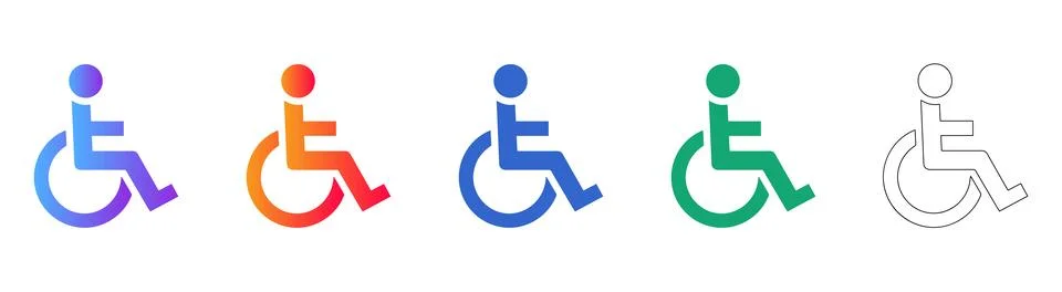 Wheelchair Accessibility Icon Set Stockillustratie