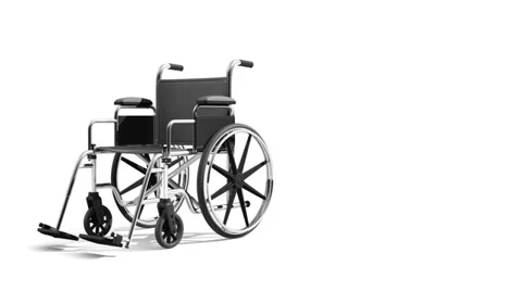 Wheelchair animation approaching camera Stock Footage 34566939