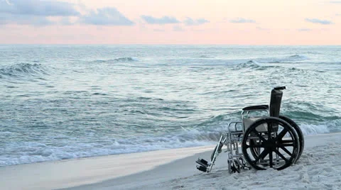 Wheelchair Beach Stock-Footage 25790611