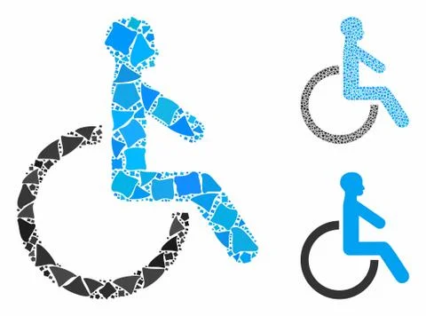 Wheelchair Composition Icon of Humpy Elements 스톡 일러스트