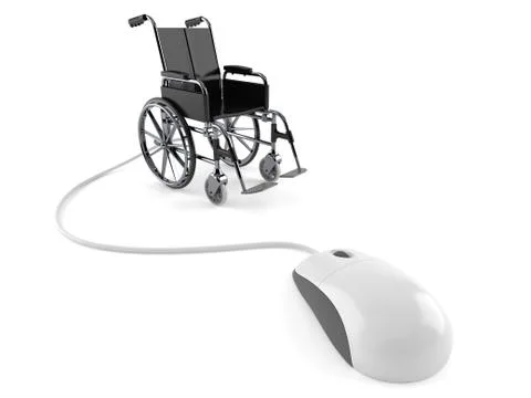 Wheelchair with computer mouse Stock Illustration