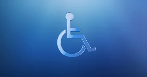 Wheelchair Disabled ISA Access Blue 3d Icon Stock Footage