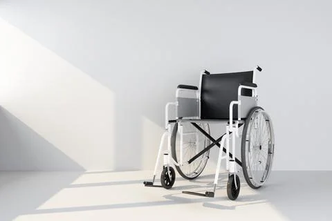 Wheelchair in an empty room Illustrazione stock