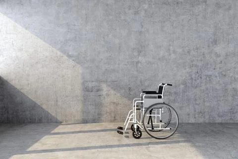 Wheelchair in an empty room with window Stock-Illustration