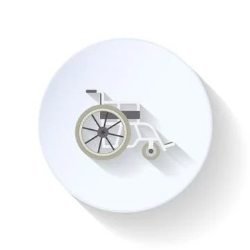 Wheelchair flat icon Illustrazione stock