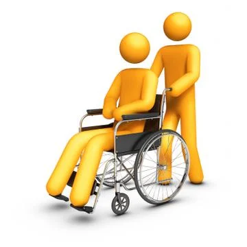 Wheelchair - helping hand Stock Illustration