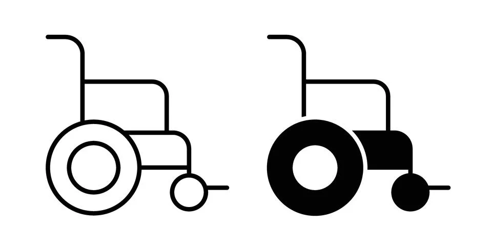 Wheelchair icon bundle for website design projects Stock Illustration