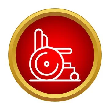 Wheelchair icon representing mobility, accessibility, and disability assistan Stock Illustration