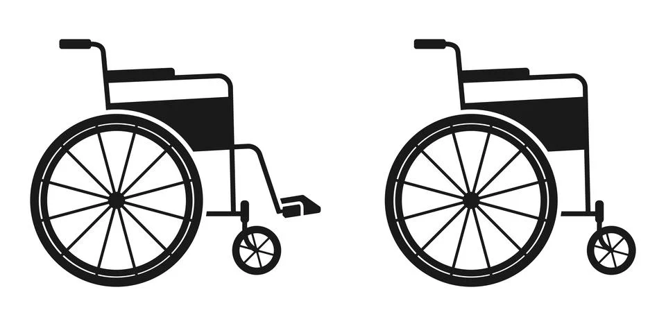 Wheelchair icon vector flat design. Stock Illustration