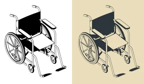 Wheelchair illustrations Stock Illustration