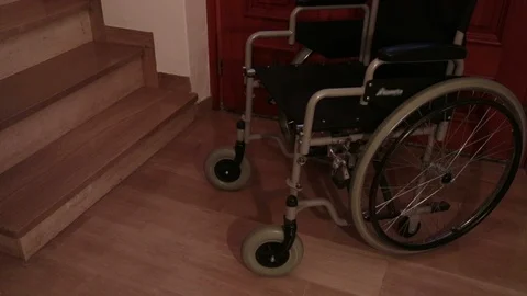 Wheelchair indoor Stock Footage 100229488