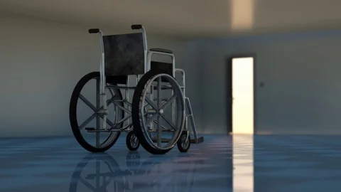 A wheelchair indoors render 3D Stock Footage 72956557