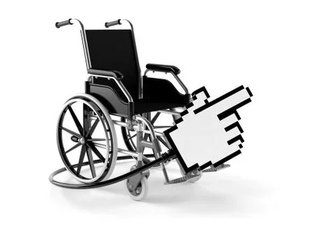Wheelchair with internet cursor Stock Illustration