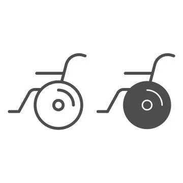Wheelchair line and solid icon, Heath care concept, disabled sign on white Stock Illustration