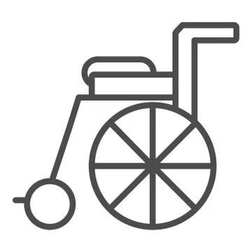 Wheelchair line icon for web, mobile and infographics. Stock Illustration