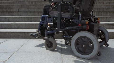 Wheelchair obstacle Stock Footage 32356517