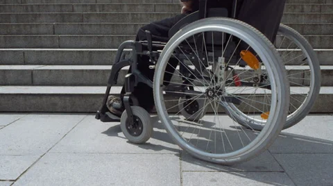 Wheelchair obstacle Stock Footage 32356693