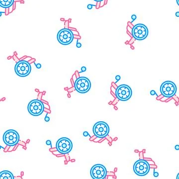 Wheelchair for patient vector seamless pattern Stock Illustration