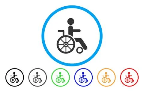 Wheelchair Rounded Vector Icon Stock Illustration