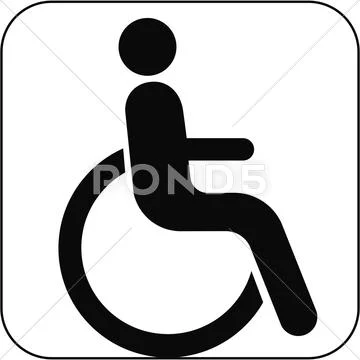 Wheelchair symbol, artwork Stock Illustration