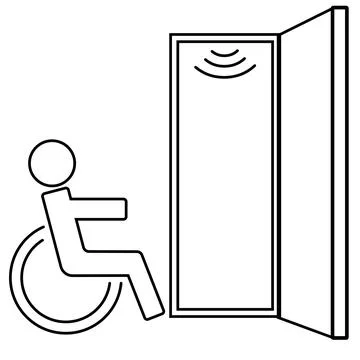 Wheelchair user accessible elevator icon indicating disability access Stockillustratie