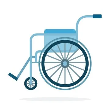 Wheelchair vector flat material design isolated object on white background. Stock Illustration