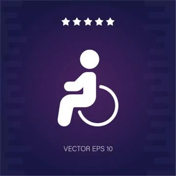 Wheelchair vector icon Stock Illustration