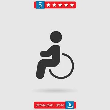 Wheelchair vector icon Stock Illustration
