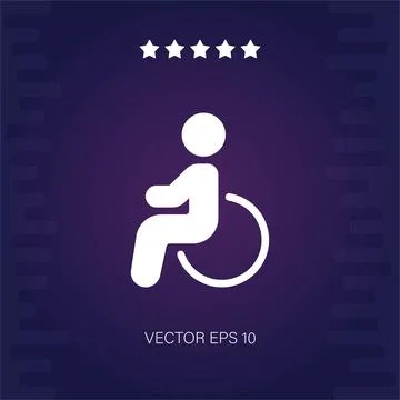 Wheelchair vector icon Illustrazione stock